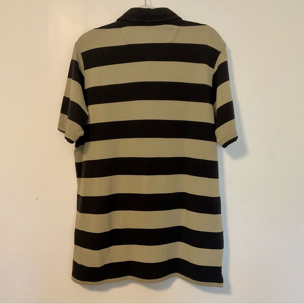 Filson Men’s Striped Polo Shirt Kakai & Faded Blue - Picture 5 of 14
